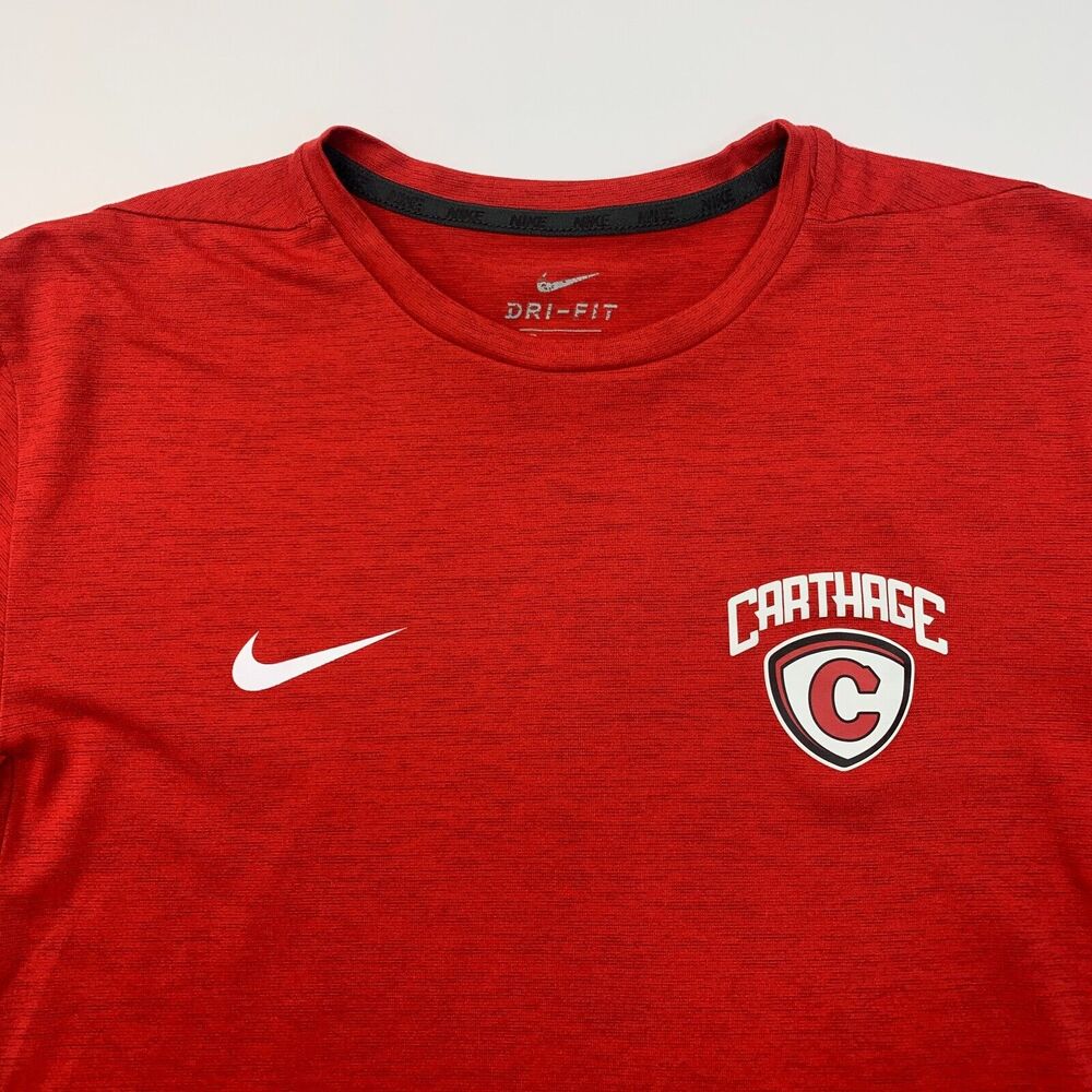 Nike Carthage Firebirds T Shirt Mens M Medium Red Heather Dri Fit Training Tee View 4